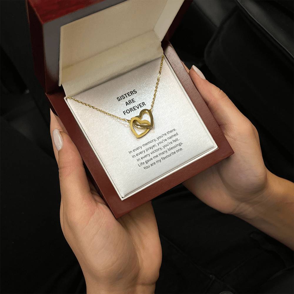 Eternal Sister Bond – Interlocking Hearts Necklace