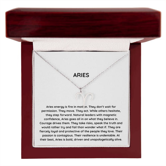 Aries Goddess Necklace – Bold Fire Sign Zodiac Jewellery Gift for Her