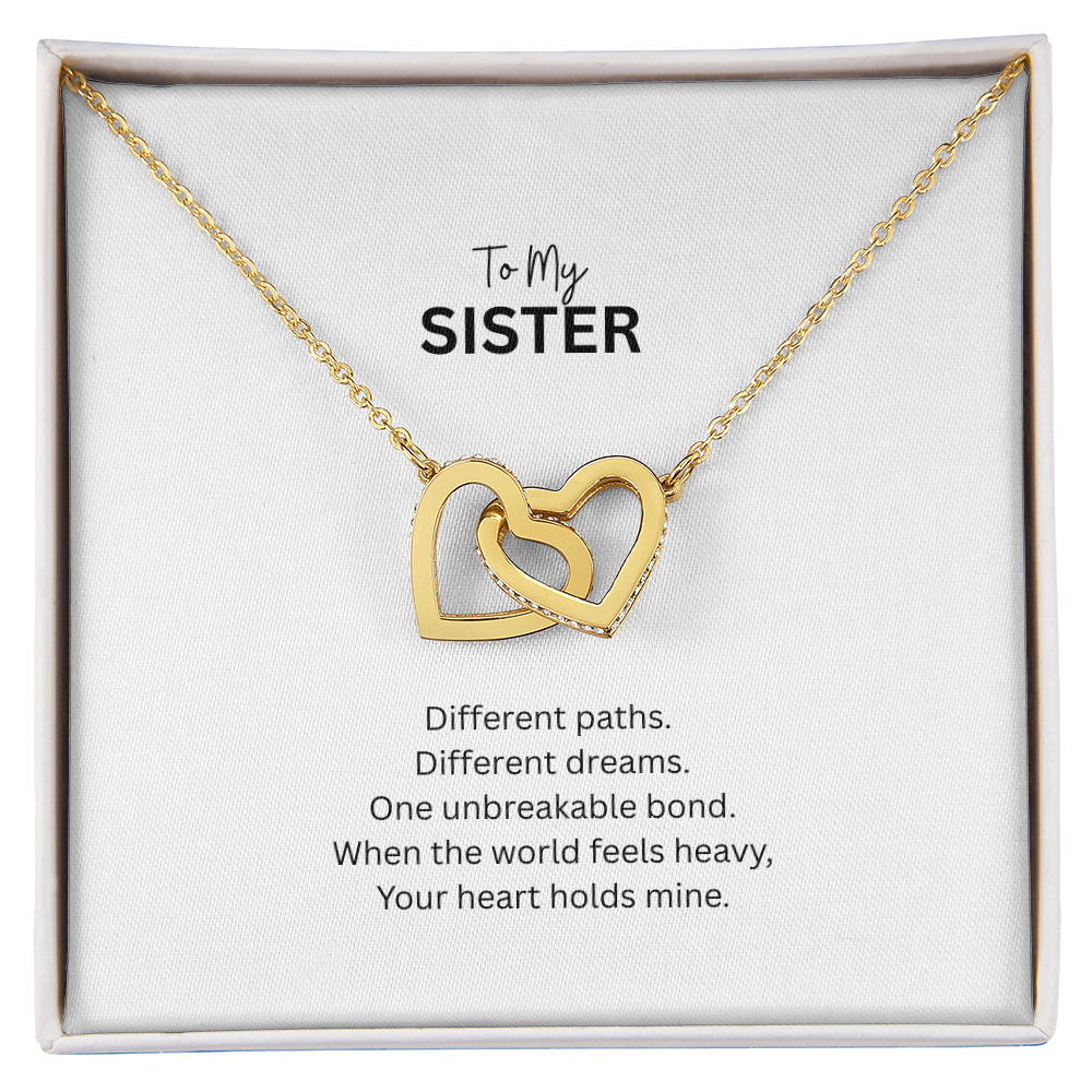 One Unbreakable Bond – Sister Interlocking Hearts Necklace