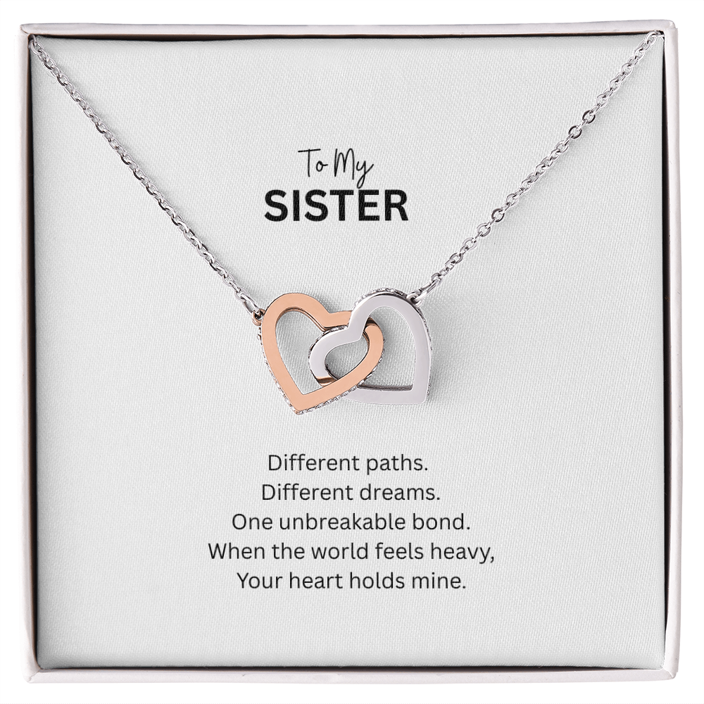 One Unbreakable Bond – Sister Interlocking Hearts Necklace