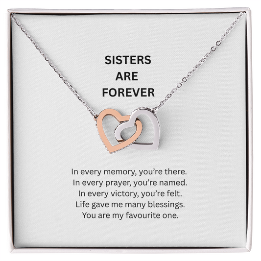 Eternal Sister Bond – Interlocking Hearts Necklace