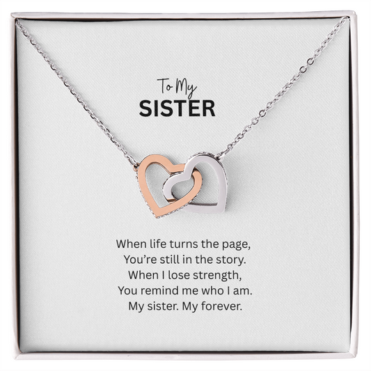 My Sister, My Forever – Interlocking Hearts Necklace