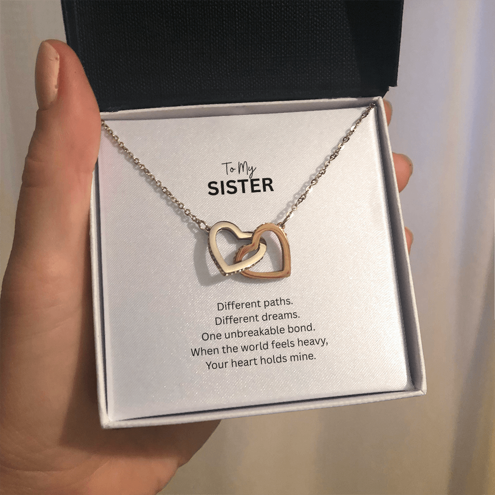 One Unbreakable Bond – Sister Interlocking Hearts Necklace