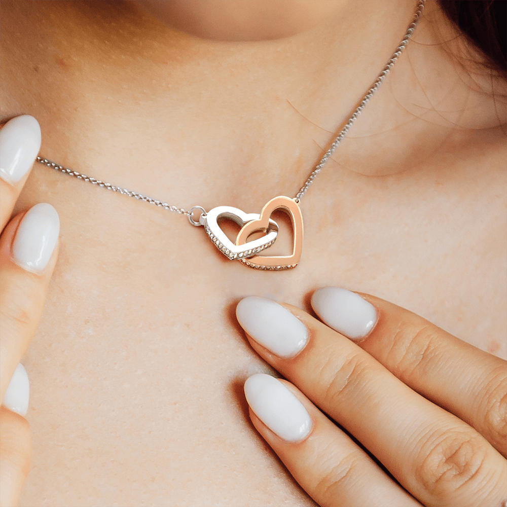 Interlocking Hearts Sister Necklace – Heart Pendant Gift for Sister