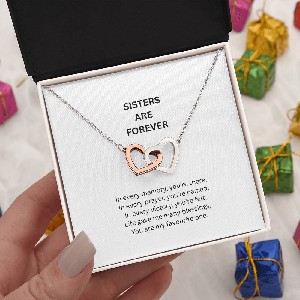 Eternal Sister Bond – Interlocking Hearts Necklace