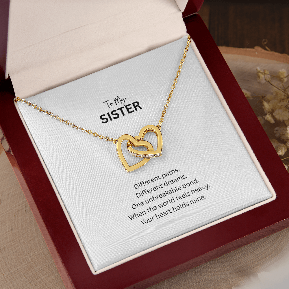 One Unbreakable Bond – Sister Interlocking Hearts Necklace