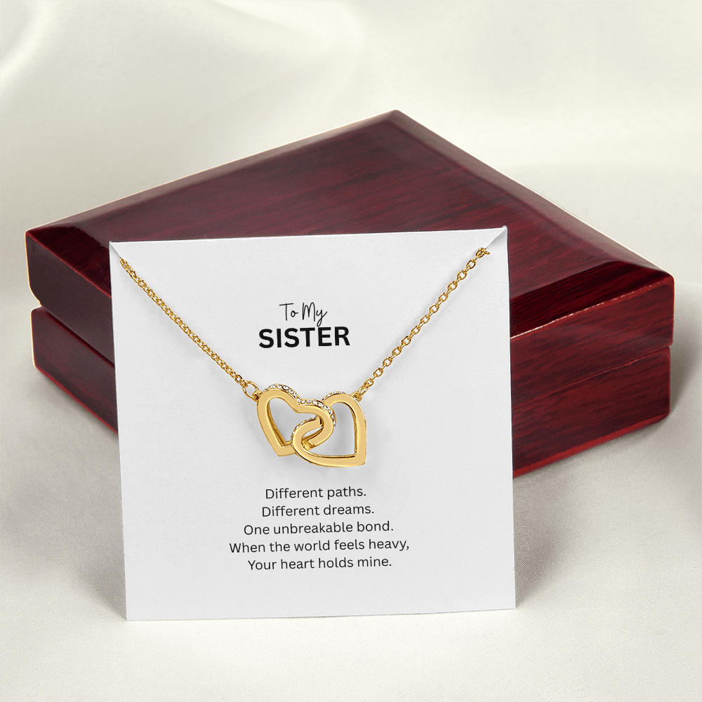 One Unbreakable Bond – Sister Interlocking Hearts Necklace