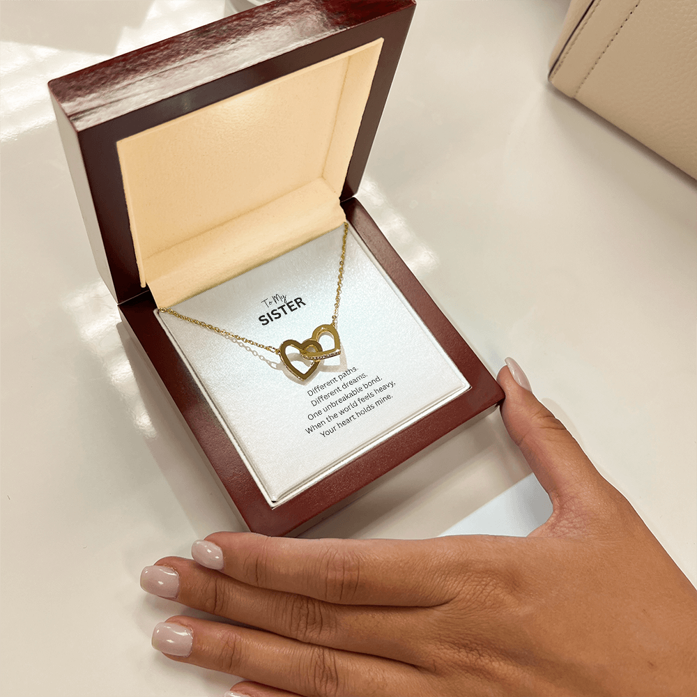One Unbreakable Bond – Sister Interlocking Hearts Necklace