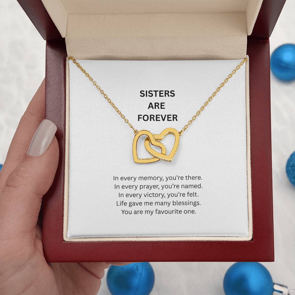 Eternal Sister Bond – Interlocking Hearts Necklace