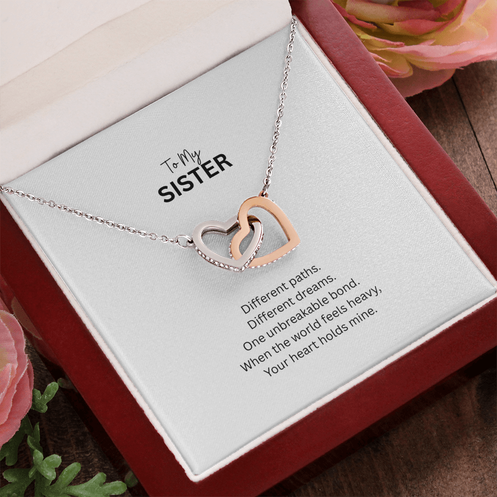 One Unbreakable Bond – Sister Interlocking Hearts Necklace