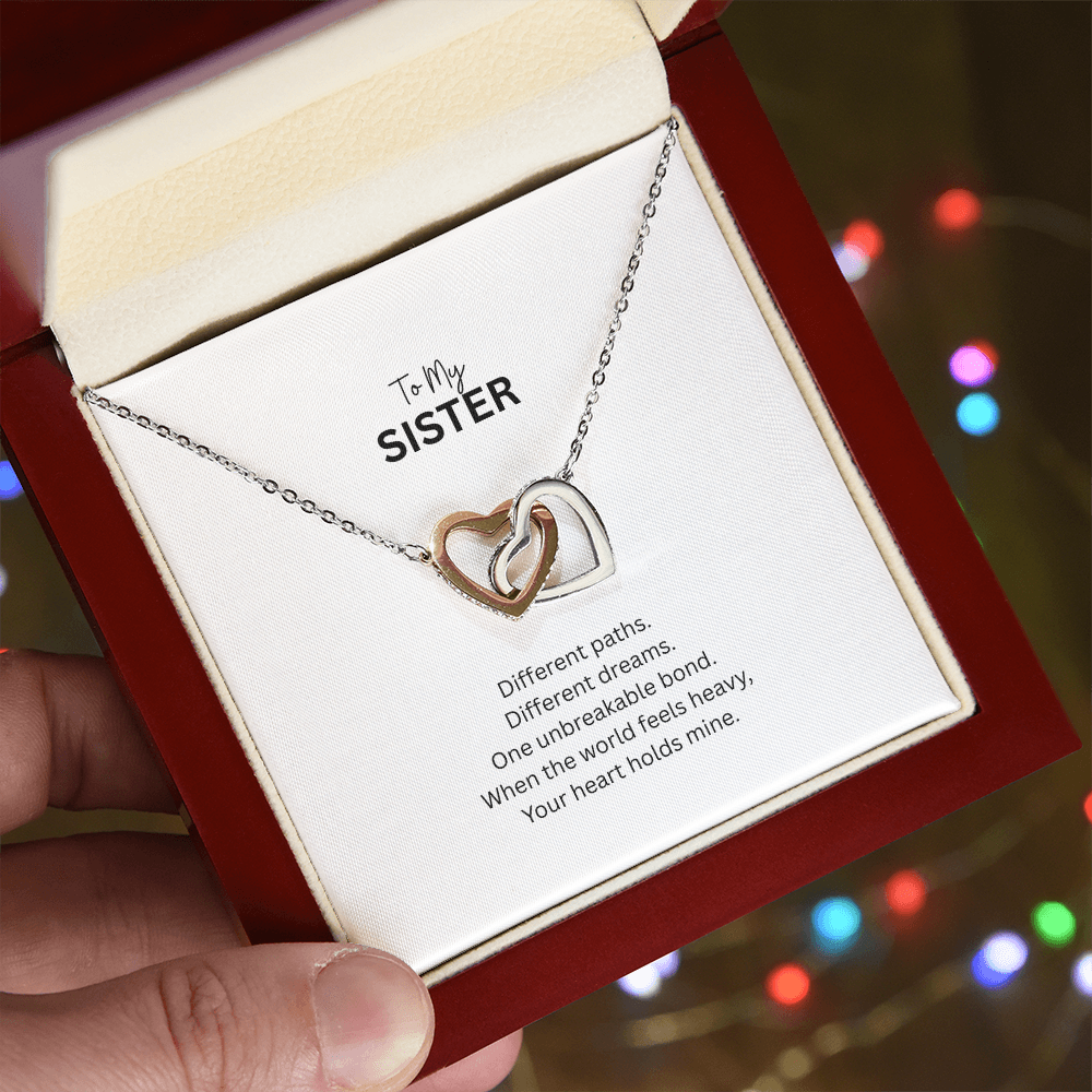 One Unbreakable Bond – Sister Interlocking Hearts Necklace