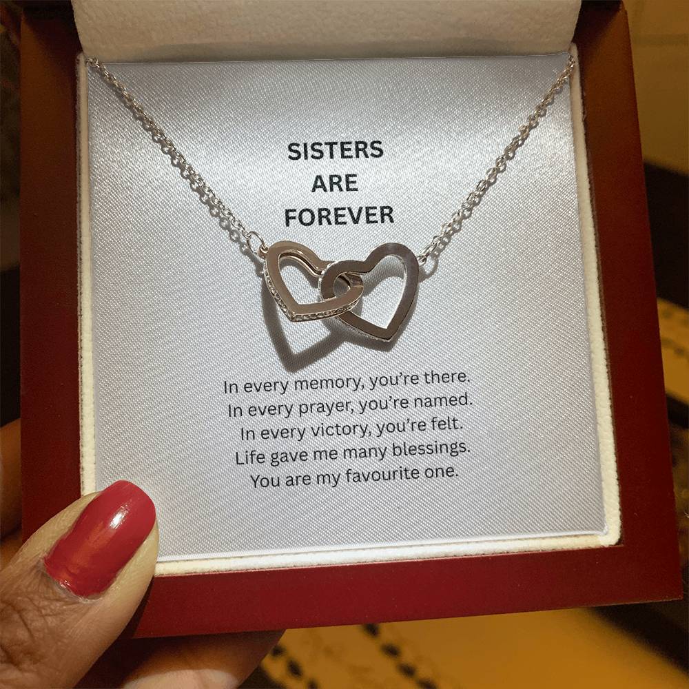 Eternal Sister Bond – Interlocking Hearts Necklace